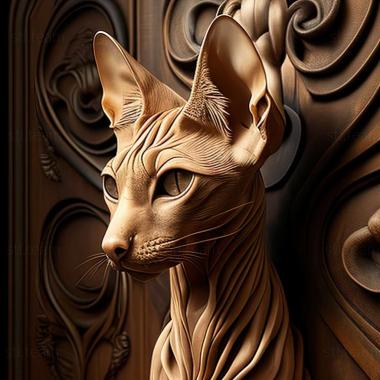 3D model Oriental Shorthair cat (STL)